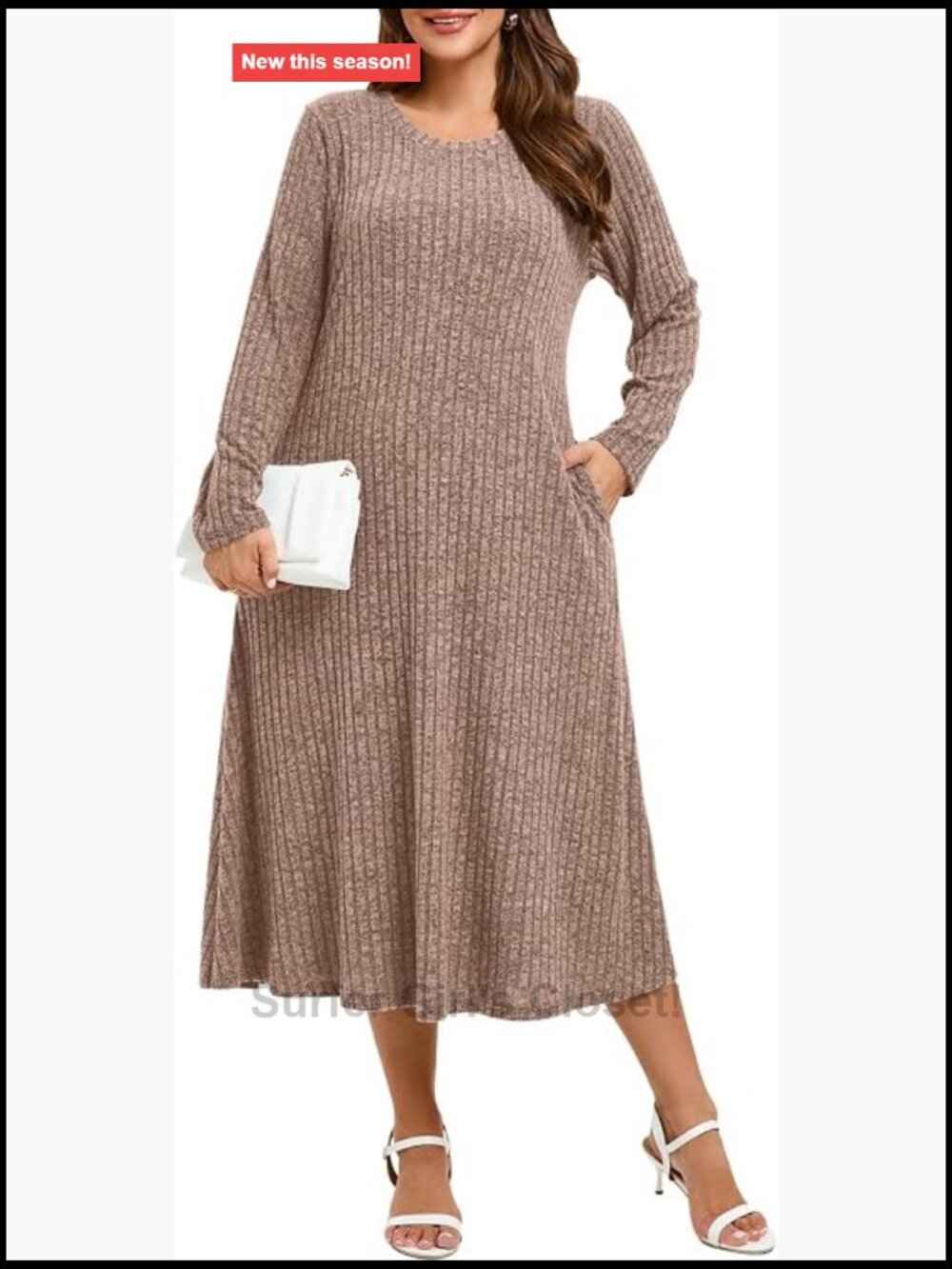 Plus Size Sweater Dress Long Sleeve Maxi Casual Fall Winter